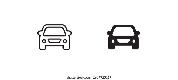 Car vector icons in round. Isolated simple view front logo illustration. Sign symbol. Auto style car icon set, logo design with concept sports vehicle icon silhouette