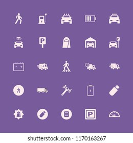 car vector icons set. with taxi cab, speedometer, filter and car with signal in set