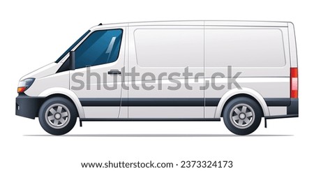 Car vector illustration. Cargo van side view isolated on white background