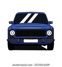 Car vector illustration. Classic car front view illustration