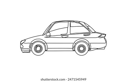 Car vector illustration coloring page for kids