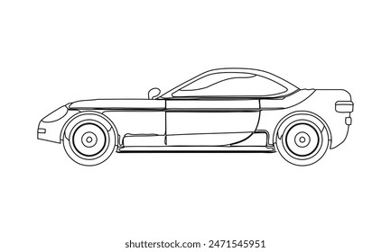 Car vector illustration coloring page for kids