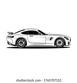 ilustración de vector de coche para diseño conceptual
