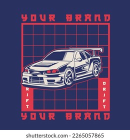 Car Vector Illustration For Conceptual Design. Suitable for posters, stickers, t-shirt prints, and banners.	