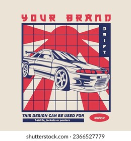 Car Vector Illustration For Conceptual Design. Suitable for posters, stickers, t-shirt prints, and banners.	
