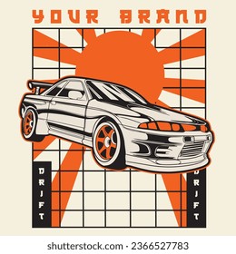Car Vector Illustration For Conceptual Design. Suitable for posters, stickers, t-shirt prints, and banners.	
