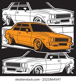 Car Vector Illustration For Conceptual Design. Suitable for posters, stickers, t-shirt prints, and banners.	
