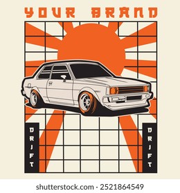 Car Vector Illustration For Conceptual Design. Suitable for posters, stickers, t-shirt prints, and banners.	
