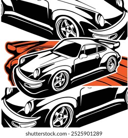 Car Vector Illustration For Conceptual Design. Suitable for posters, stickers, t-shirt prints, and banners.	

