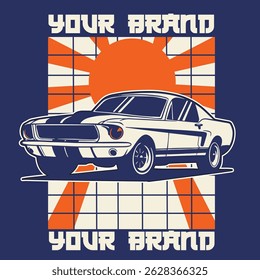 Car Vector Illustration For Conceptual Design. Suitable for posters, stickers, t-shirt prints, and banners.	
