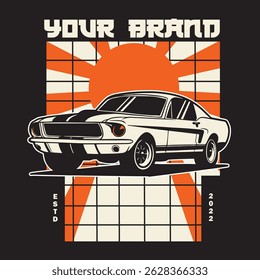 Car Vector Illustration For Conceptual Design. Suitable for posters, stickers, t-shirt prints, and banners.	