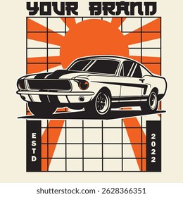 Car Vector Illustration For Conceptual Design. Suitable for posters, stickers, t-shirt prints, and banners.	