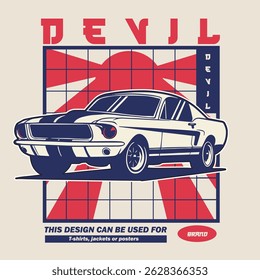 Car Vector Illustration For Conceptual Design. Suitable for posters, stickers, t-shirt prints, and banners.	