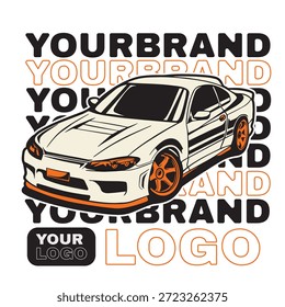 Ilustración vectorial Del Coche Para El Diseño Conceptual. Adecuado para carteles, pegatinas, estampados de camisetas y Anuncios.	
