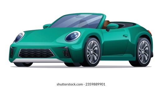 Ilustración vectorial del coche. Auto convertible aislado en fondo blanco