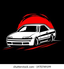 Car vector illustration, cool simple vector car for print