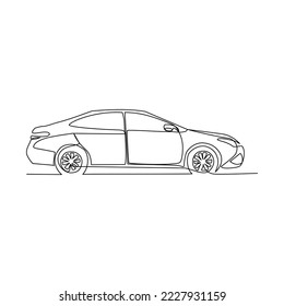 Car vector illustration drawn in line art style