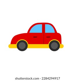 car vector illustration flat style red color for sticker