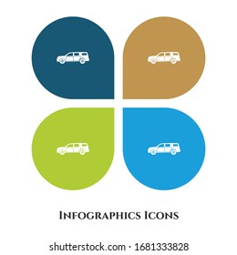 Illustration von Autos für alle Vektorillustrationen. Einzeln auf 4 verschiedenen Hintergründen.