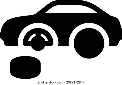 ilustración del vector del coche aislada en un fondo transparente. iconos vectoriales de glifo para el concepto o gráficos web.