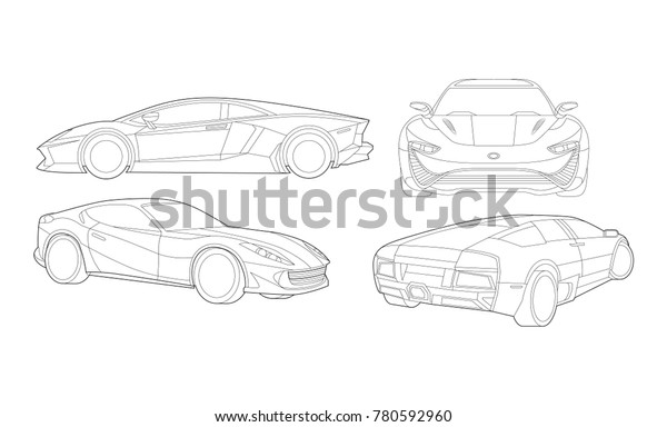 Car Vector Illustration, Line\
vector design, Car set, Sport car,  Modern automobile, Car\
icon