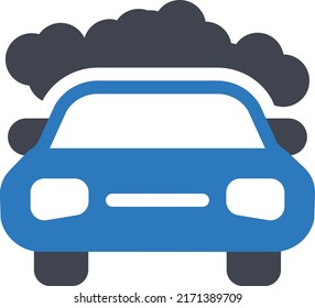 ilustración del vector del coche en un fondo transparente. Símbolos de calidad superior. Iconos vectoriales de glifos para diseño de conceptos y gráficos.