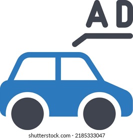 Vektorgrafik des Autos auf transparentem Hintergrund. Hochwertige Symbole. Glyphen Vektorsymbole für Konzept und Grafikdesign. 
