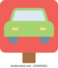 Ilustración del vector del coche sobre un fondo transparente. Símbolos de calidad superior. Iconos vectoriales de color de línea para el concepto y el diseño gráfico. 
