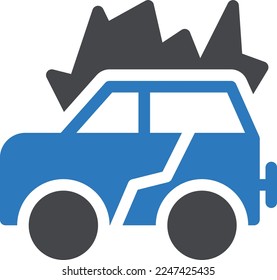 ilustración del vector del coche en un fondo transparente. Símbolos de calidad superior. Iconos vectoriales de glifos para diseño de conceptos y gráficos.