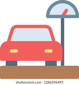 ilustración del vector del coche en un fondo transparente. Símbolos de calidad superior. Iconos vectoriales de color de línea para el concepto y el diseño gráfico. 
