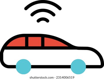 car Vector illustration on a transparent background. Premium quality symmbols. Line Color vector icons for concept and graphic design.