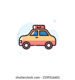 Car vector illustration. Outline filled Travel & Tourism icons.