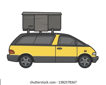 car vector illustration outline isolated