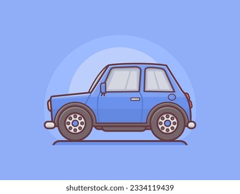 car vector illustration with outline style. icon, stickers.