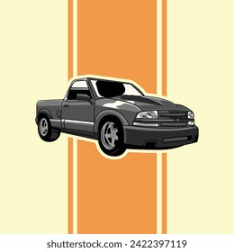Car vector illustration set isolated on orange background. Suitable for stickers or printed on t-shirts