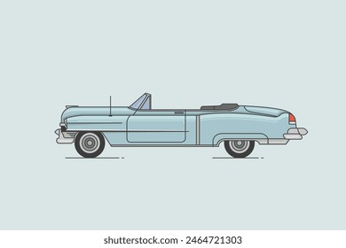 Car Vector Illustration side view. Simple Line design