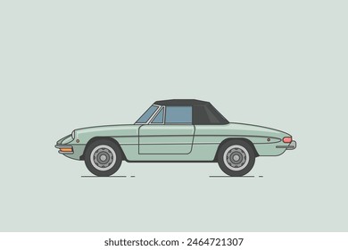 Car Vector Illustration side view. Simple Line design
