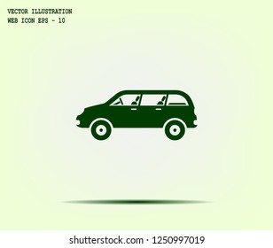 Car, vector illustration. Travel, travel by car. Motor transport, vector icon.