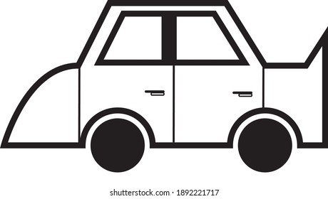 Car vector image seen from the side