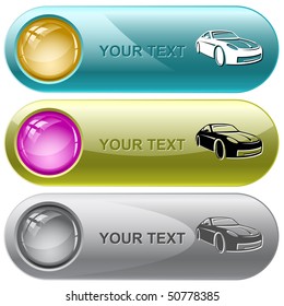 Car. Vector internet buttons.