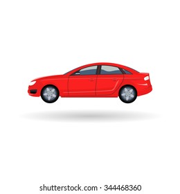 Car vector isolated illustration. Rental sign.