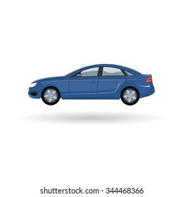 Car vector isolated illustration. Rental sign.