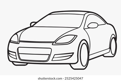 Ícone de arte de linha de vetor de carro