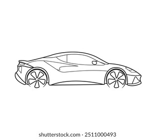Car vector line art illustration