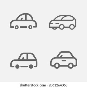 Car vector line icon set. Transport symbol