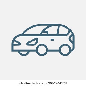 Car vector line icon set. Transport symbol