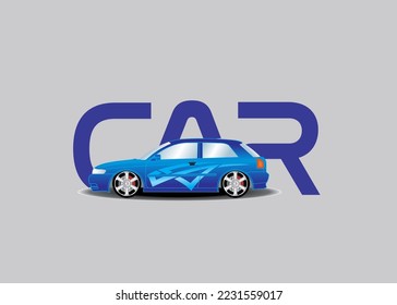 IDEA DE DISEÑO DE LOGOTIPO DEL VECTOR DE COCHE
