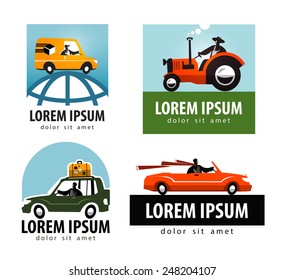 car vector logo design template. tractor or  transport icon.