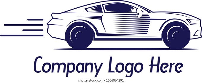 Car vector logo in white background