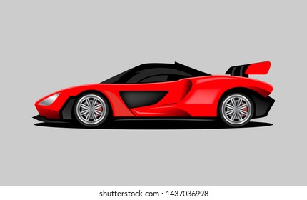 Car vector mock-up. Isolated template of super car. Vehicle branding mockup. Side, front, back, side view. 